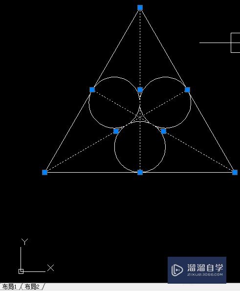 CAD三角形内画六个相同的圆(cad三角形内切6个圆)