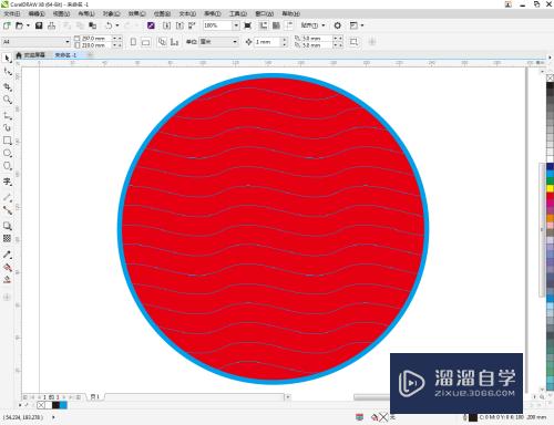 CDR如何填充蓝红波浪线图样？