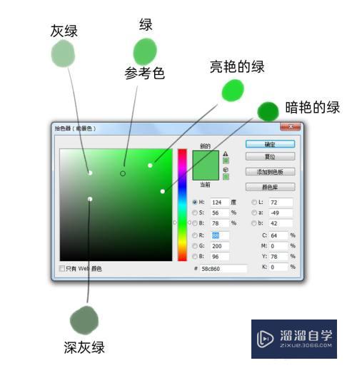 在PS中如何利用拾色器快速调色(在ps中如何利用拾色器快速调色)