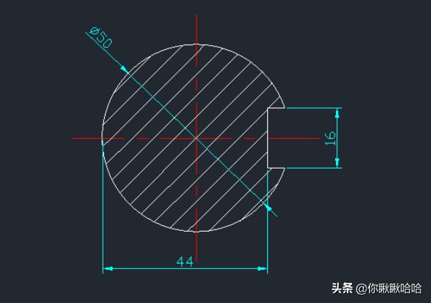 cad制图轴上键槽的画法?