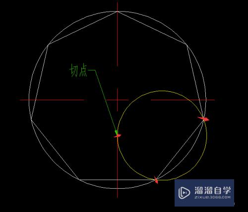 CAD圆内怎么接正七边形且有花形