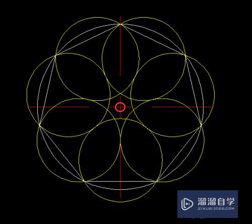 CAD圆内怎么接正七边形且有花形