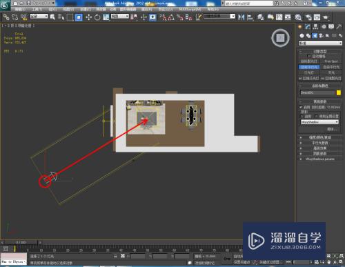 如何在3DMax2013中利用目标平行光模拟太阳光？