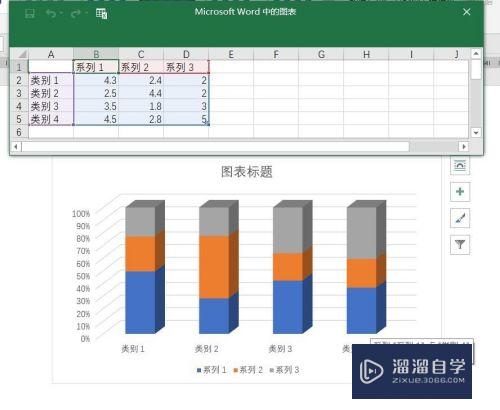 Word2016怎么样插入三维百分比堆积柱形图呢(wps三维百分比堆积柱形图)