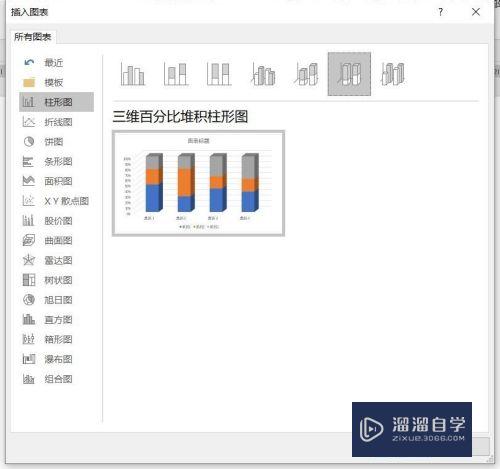 Word2016怎么样插入三维百分比堆积柱形图呢(wps三维百分比堆积柱形图)