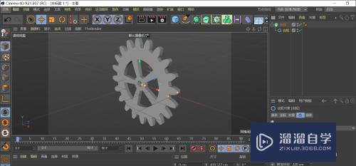C4D制作带轮辐的齿轮