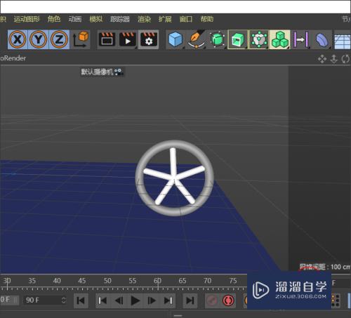 C4D制作车轮滚动效果