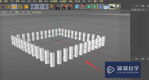 C4D制作栅栏围墙模型效果