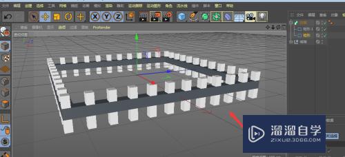 C4D制作栅栏围墙模型效果