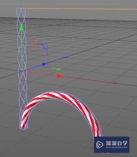 C4D如何制作一个拐杖糖(c4d怎么做拐杖糖模型)