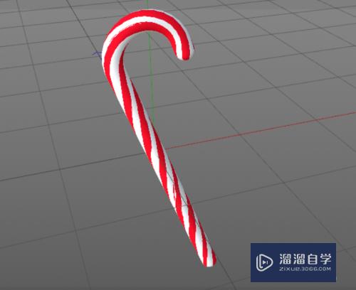 C4D如何制作一个拐杖糖(c4d怎么做拐杖糖模型)