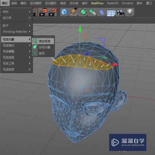 C4D怎么用毛发工具制作简单的刘海(c4d如何做毛发)