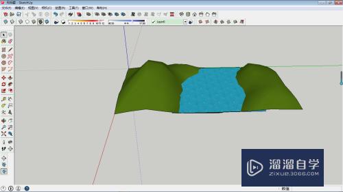 SketchUp如何制作山川河流(su怎么做河流)