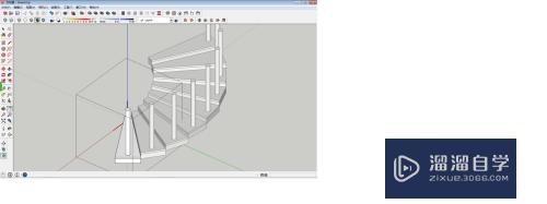 如何用SketchUp2014画旋转楼梯？