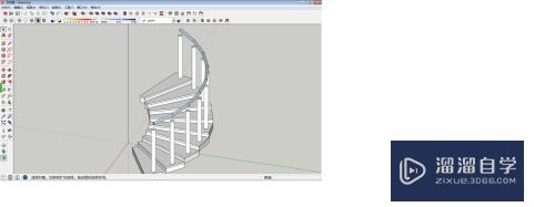 如何用SketchUp2014画旋转楼梯？