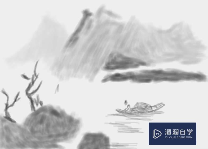SAI怎么绘制山水画(sai怎么画出水彩效果)