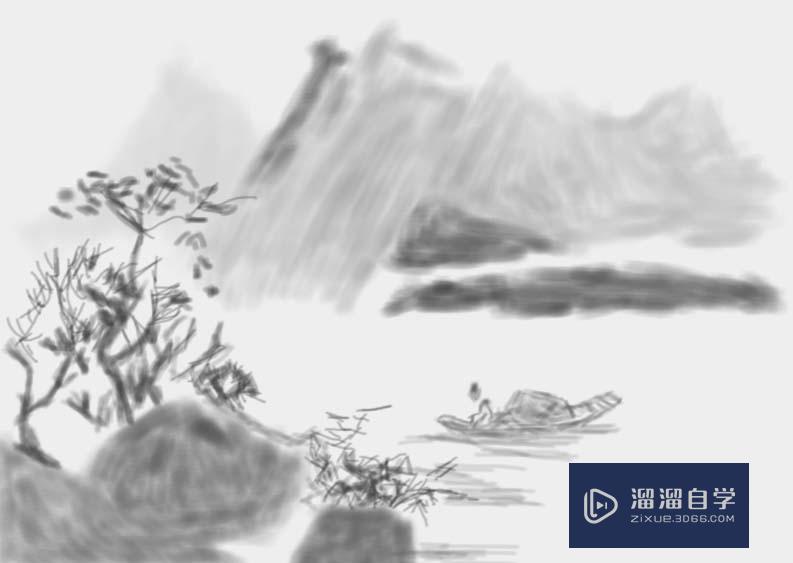 SAI怎么绘制山水画(sai怎么画出水彩效果)