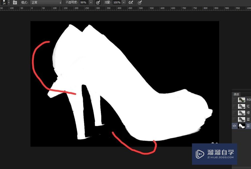 Photoshop如何进行通道抠鞋子