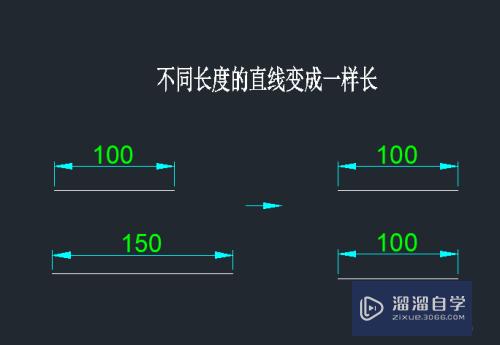 CAD怎么将不同长度的直线变成一样长(cad怎么将不同长度的直线变成一样长呢)