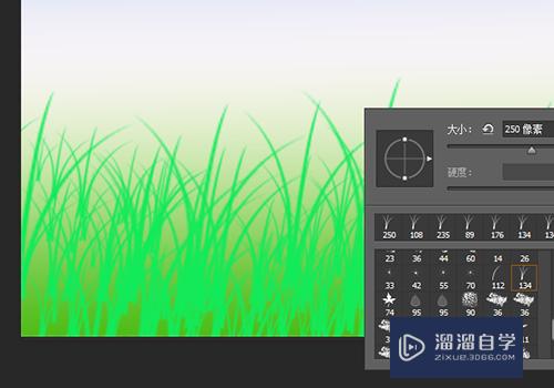 如何使用PS自定义画笔制作草坪？