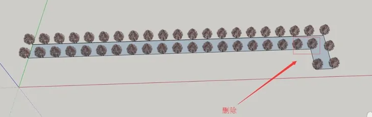 SketchUp怎么快速给道路种树
