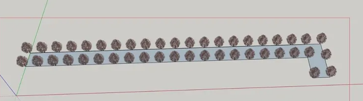 SketchUp怎么快速给道路种树