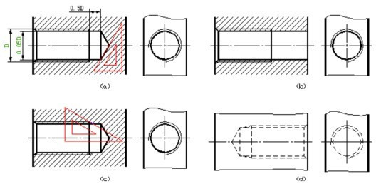 螺纹通孔的画法图片