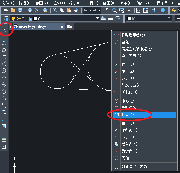 CAD做两个圆的切线-3D溜溜网