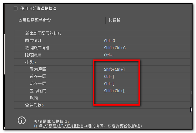 ps上下移動圖層位置快捷鍵