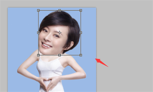 ps中替换人头的大小怎么调整