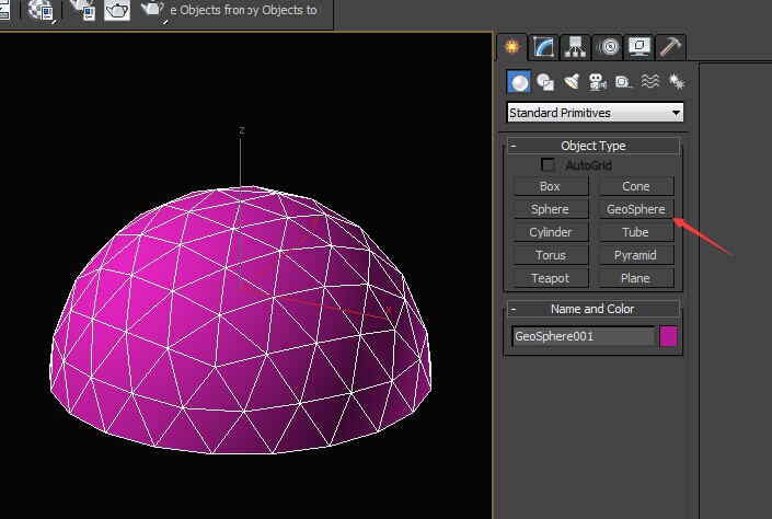 回答: 創建一個geosphere,中文叫幾何球體,然後轉成mesh,刪除掉一半