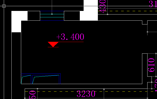com你設計的標高是多少,就在頂面佈置圖裡把該區域的標高符號放進去