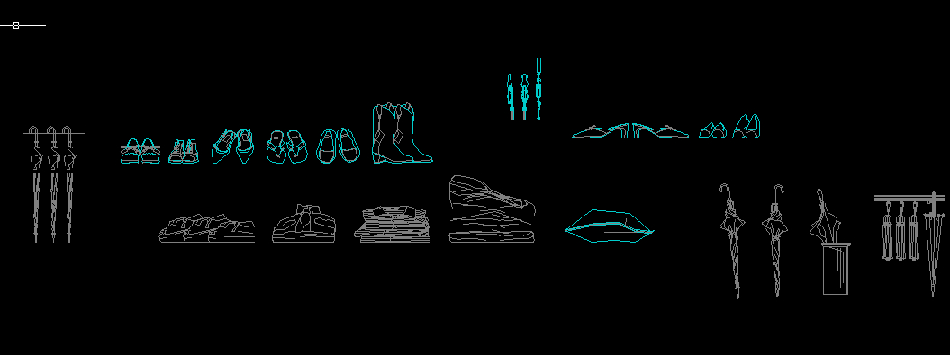 谁有鞋子的cad立面图呀,像拖鞋,平鞋,高跟鞋,靴子,雨伞都可以.急,谢谢