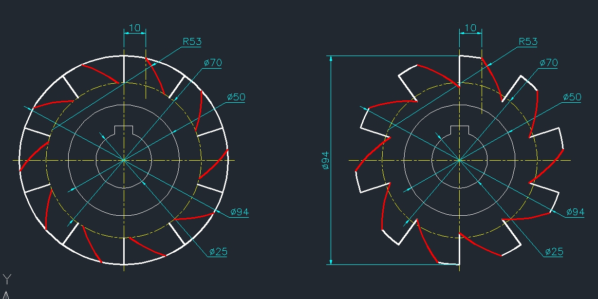 怎样用autocad画这个铣刀平面图形.求步骤?