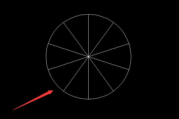 在cad中把一个圆平均分成10份怎么弄?