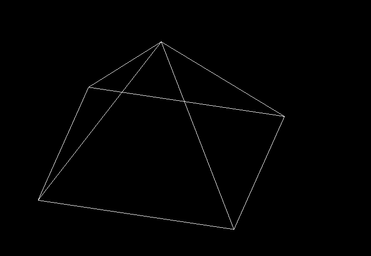 选择主视图选项后看见的三维立体效 果图棱锥
