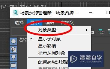 3Ds Max场景资源管理器的对象类型怎么用?