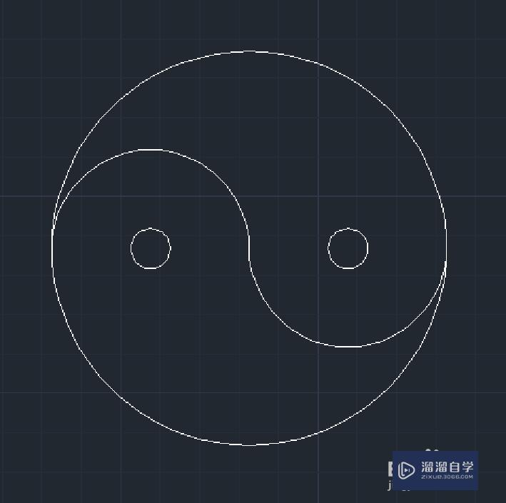 如何用cad畫一個陰陽太極圖