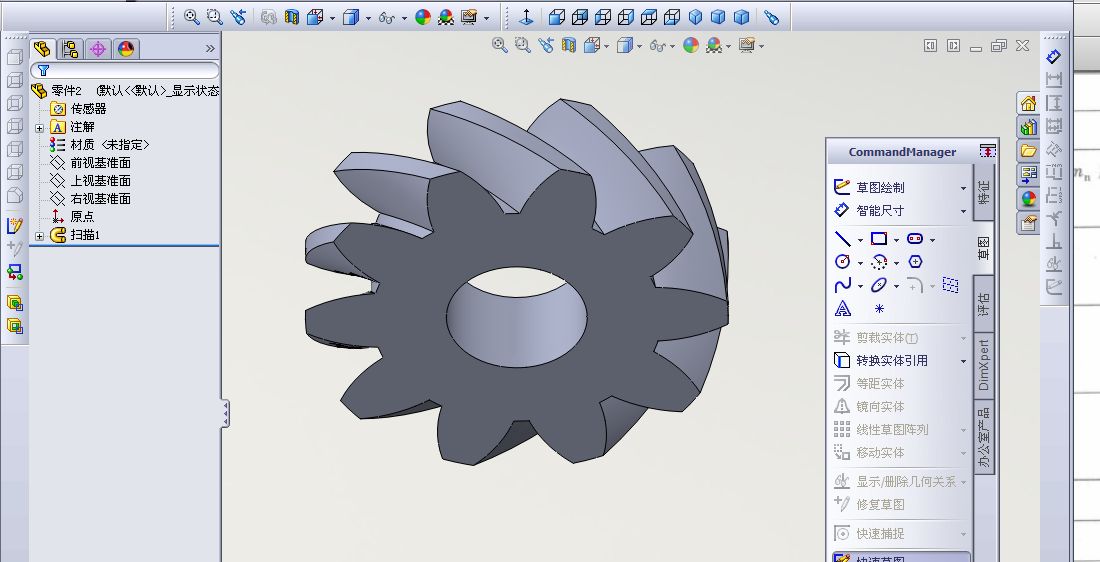 如何利用solidworks畫斜齒輪的螺旋線?