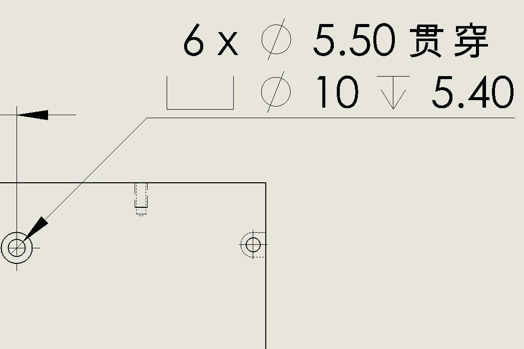 关于solidworks工程图中沉孔的标注