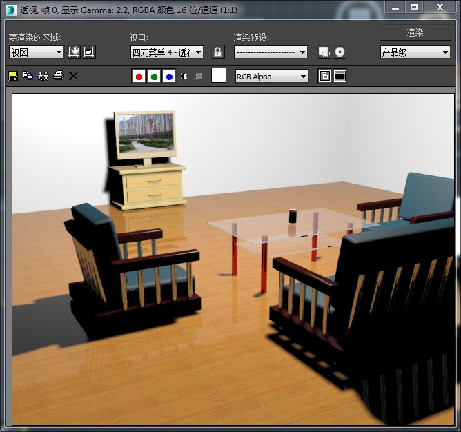客厅简单3DMax效果图源文件下载-3D溜溜网
